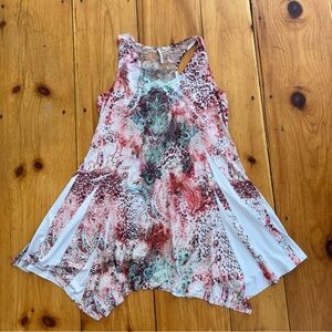 INDIA Boutique Boho Paisley Tunic Dress Lace Back One Size
